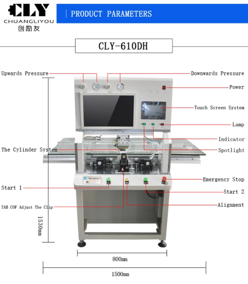 Automatic Acf Tab Cof LCD TV Repair Machine , Flex Cable Bonding Machine 610DH